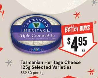 IGA Tasmanian heritage cheese offer