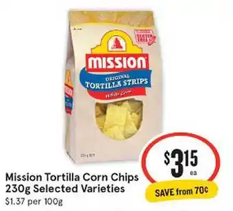 IGA Mission tortilla corn chips offer