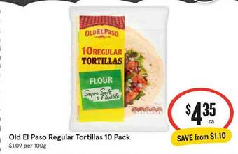 IGA Old el paso regular tortillas offer