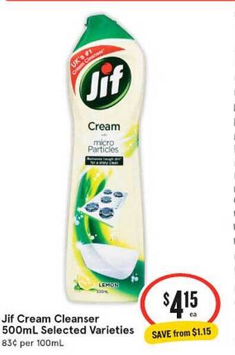 IGA Jif cream cleanser offer