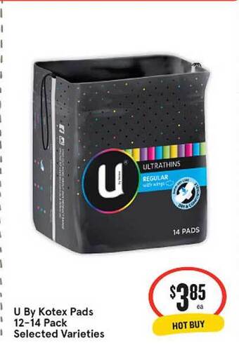 IGA U by kotex pads offer