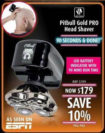 Shaver Shop Pitbull gold pro head shaver offer