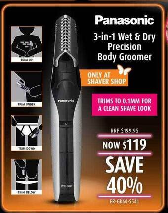 Shaver Shop Panasonic 3-in-1 wet & dry precision body groomer offer