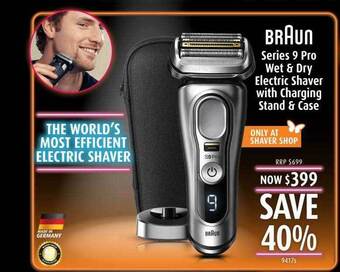 Shaver Shop Braun series 9 pro wet & dry electric shaver with charging stand & case offer