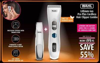 Shaver Shop Wahl lithium-ion pro plus cordless hair clipper combo offer