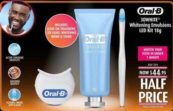 Shaver Shop Oral-b 3dwhite whitening emulsions led kit offer