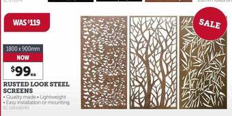 Stratco Rusted look steel screens offer