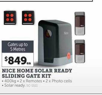 Stratco Nice home solar ready sliding gate kit offer