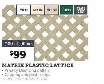 Stratco Matrix plastic lattice offer