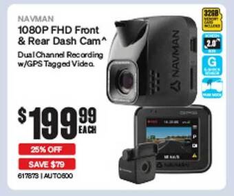 SuperCheap Auto Navman 1080p fhd front & rear dash cam offer