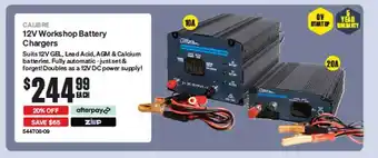 Calibre 12v workshop battery chargers
