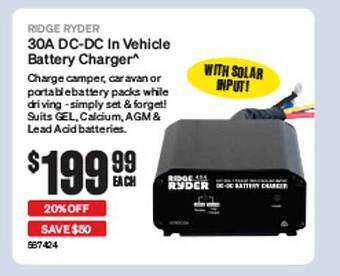 SuperCheap Auto Ridge ryder 30a dc-dc in vehicle battery charger offer