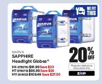 Narva sapphire headlight globes