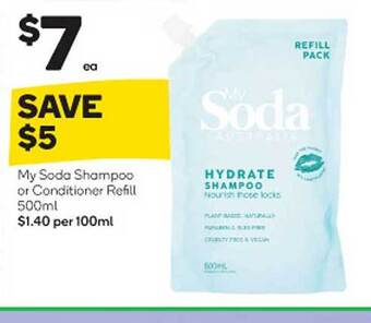 Woolworths My soda shampoo or conditioner offer