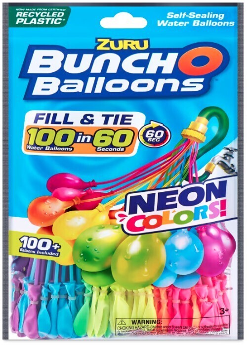 3 pack zuru bunch o balloons selfsealing fill & tie water balloons