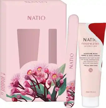 Pharmacist Advice Natio rose bloom moisture rich hand & nail cream 100ml & 2-in-1 emery board offer
