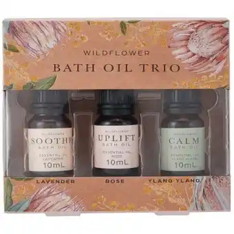 Wildflower bath oil trio blend - lavender, rose, ylang ylang