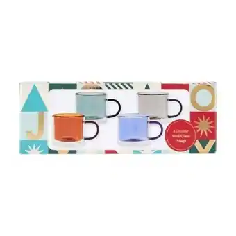 4 pack double wall glass mugs