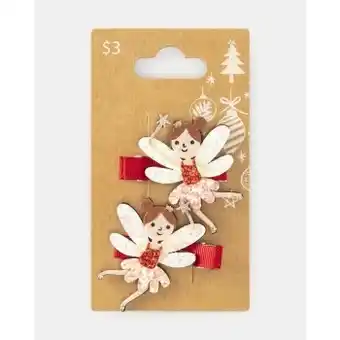 2 pack christmas fairy hair clips