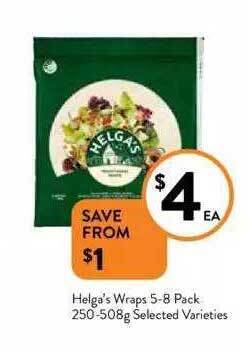 Foodworks Helga's wraps offer