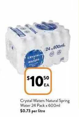 Foodworks Crystal waters natural spring water offer