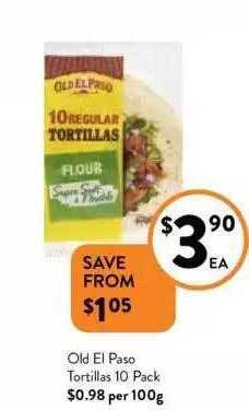 Foodworks Old el paso tortillas offer