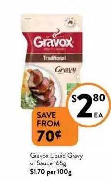 Foodworks Gravox liquid gravy or sauce offer