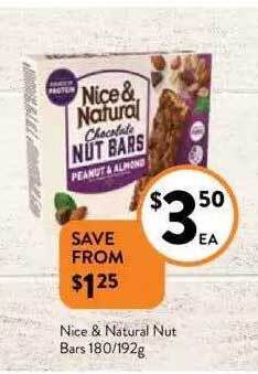 Foodworks Nice & natural nut bars offer
