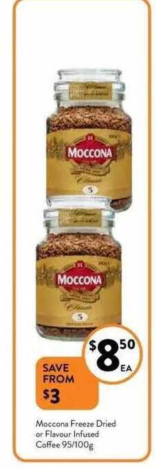 Moccona freeze dried or flavour infused coffee