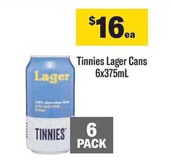 Tinnies lager cans