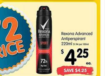 Spar Rexona advanced antiperspirant offer