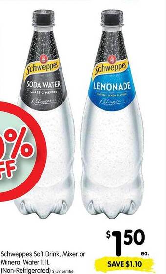 Spar Schweppes soft drink, mixer or mineral water offer