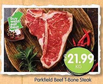 Parkfield beef t-bone steak