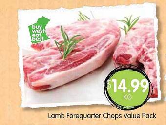 Spudshed Lamb forequarter chops value pack offer