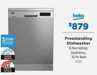 Betta Beko freestanding dishwasher offer