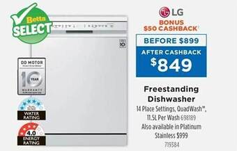 Betta Lg freestanding dishwasher offer