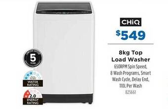 Betta Chiq 8kg top load washer offer