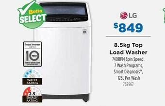 Betta Lg 8.5kg top load washer offer