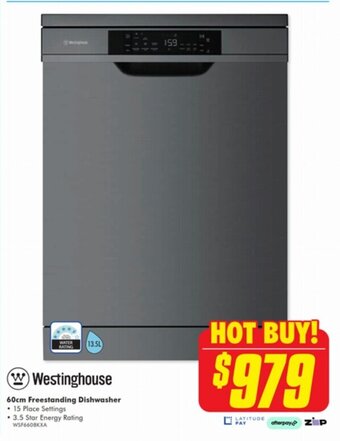 The Good Guys Westinghouse 60cm Freestanding Dishwasher offer