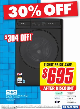 The Good Guys CHIQ Combo Washer Dryer offer