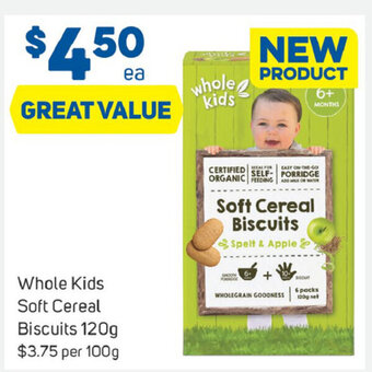 Foodland Whole Kids Soft Cereal Biscuits 120g offer