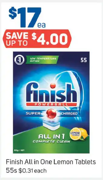 Foodland Finish All in One Lemon Tablets 55s offer