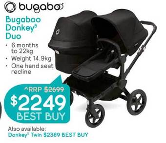 Baby Bunting Bugaboo donkey duo offer