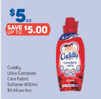 Foodland Cuddly Ultra Complete Care Fabric Softener 850ml offer