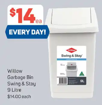Willow Garbage Bin Swing & Stay 9 Litre