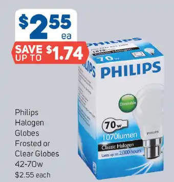 Foodland Philips Halogen Globes Frosted or Clear Globes 42-70w offer