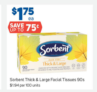 Foodland Sorbent Thick & Large Facial Tissues 90s offer
