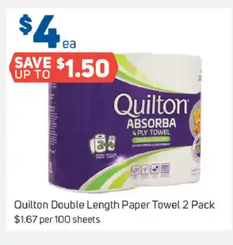 Foodland Quilton Double Length Paper Towel 2 Pack offer