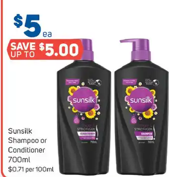 Foodland Sunsilk Shampoo & Conditioner 700ml offer