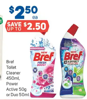 Foodland Bref Toilet Cleaner 450ml, Power Active 50g or Duo 50ml offer